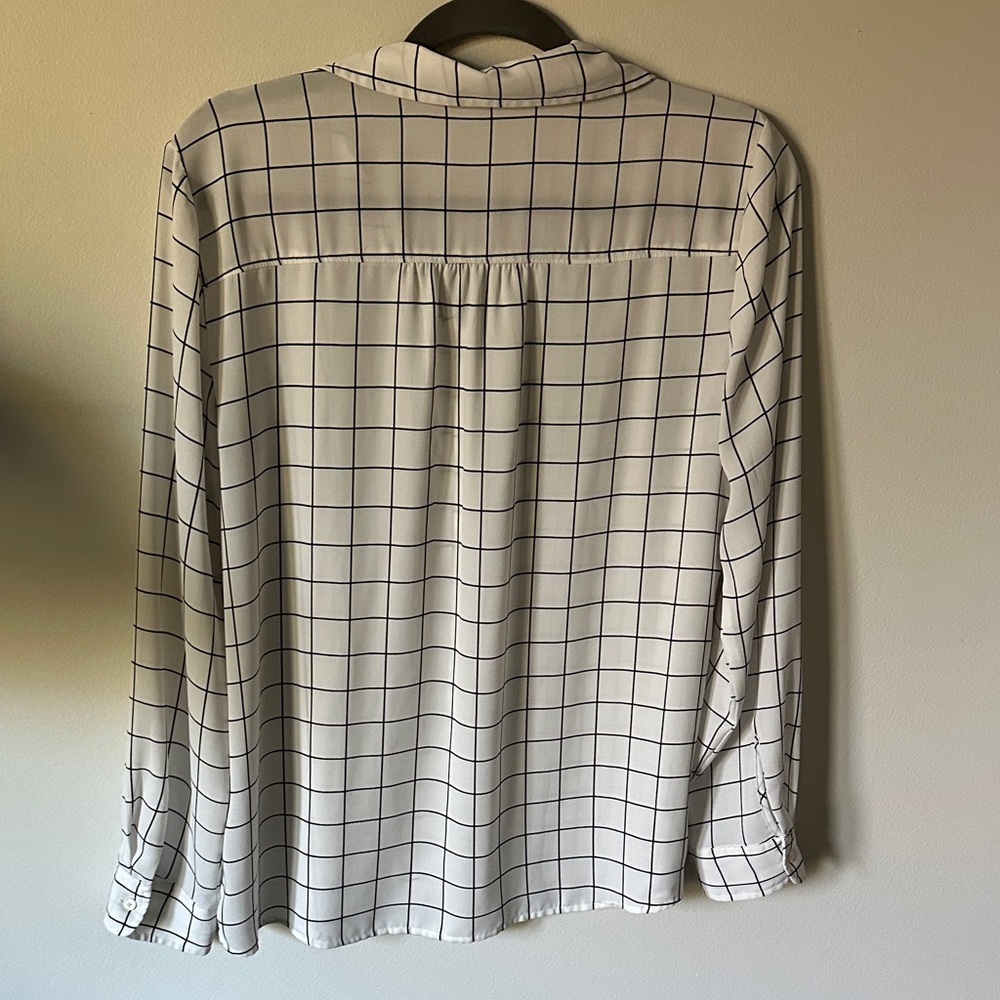 J. Crew White and Black Grid Pattern Shirt - Picture 4 of 4